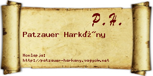 Patzauer Harkány névjegykártya