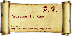 Patzauer Harkány névjegykártya